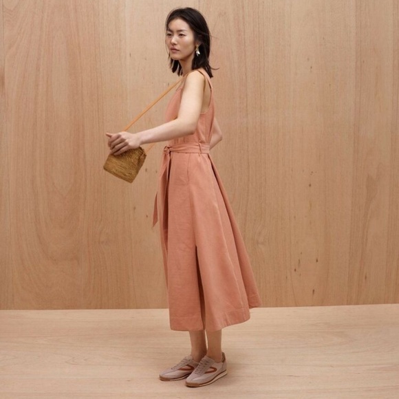 madewell apron midi dress